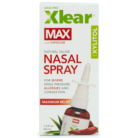 Xlear Макс натуральный солевой назальный спрей с ксилитом и стручковым перцем, с дозатором, 45 мл
