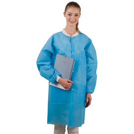 Dochem Лабораторні халати, 40 г/м2, сині, розмір M, 10 шт.