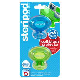УЦІНКА! Steripod Антибактеріальний чохол для зубної щітки, зелена заздрість   тихоокеанський синій (в упаковці 2 шт.)