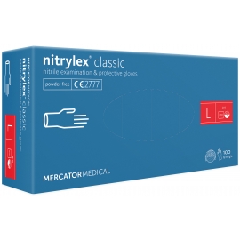 Перчатки нитриловые NITRYLEX Classic, неопудренные, диагностические, фиолетовые, размер L, 100 шт. (50 пар)