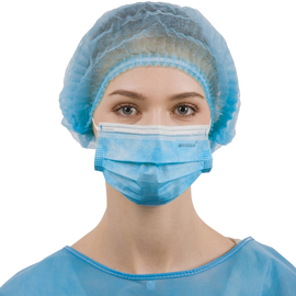 Акция! Dochem Шапочки медицинские, одноразовые, синие, 46 см, 100 шт.