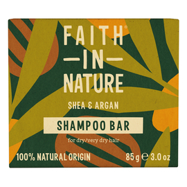 Faith in Nature Натуральний твердий шампунь з ши та арганою, 85 г