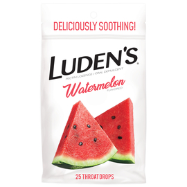 Luden’s Льодяники з пектином, заспокійливі для горла та ротової порожнини, кавун, 25 шт.