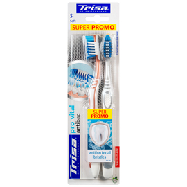 TRISA Extra Pro Vital Antibac Зубна щітка, м'яка, 2 шт.