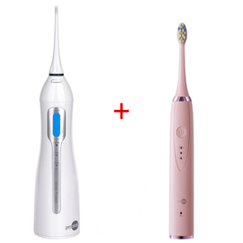 Акція! Набір prooral 5013 Портативний іригатор для ротової порожнини + prooral 5013 T09 Звукова зубна щітка, рожева
