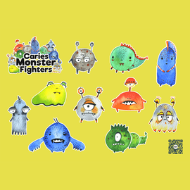 Caries Monsters Fighters Стикерпак