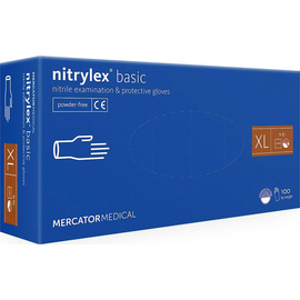 Перчатки нитриловые NITRYLEX Basic, неопудренные, диагностические, синие, размер XL, 100 шт. (50 пар)
