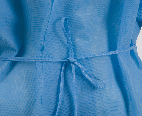 Dochem Защитные халаты медицинские, одноразовые, 40 г/м2, синие, размер M, 10 шт., изображение 4