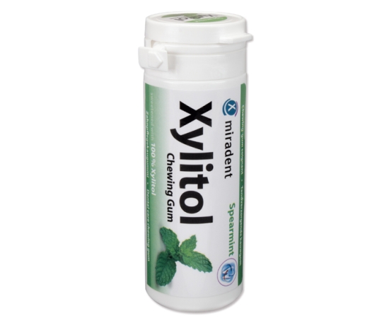 Жевательная резинка Miradent® Xylitol Chewing Gum, Spearmint (сладкая мята), 30 шт.