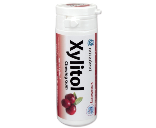 Жевательная резинка Miradent® Xylitol Chewing Gum, Cranbery (клюква), 30 шт.