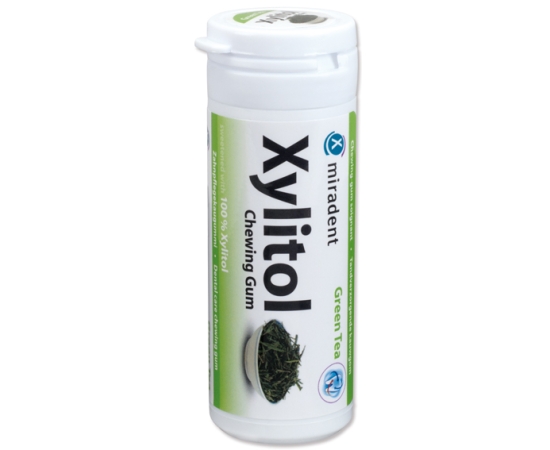 Жевательная резинка Miradent® Xylitol Chewing Gum, Green Tea (зеленый чай), 30 шт.
