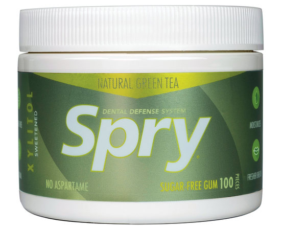 Spry Натуральная жевательная резинка с зеленым чаем и ксилитом, 100 шт.