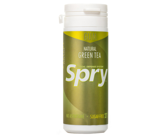 Spry Натуральная жевательная резинка с зеленым чаем и ксилитом, 27 шт.