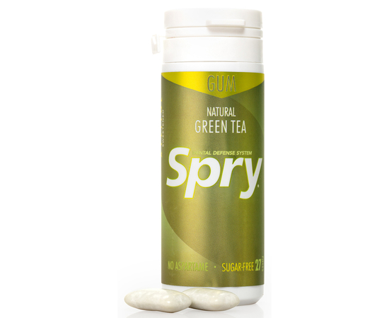 Spry Натуральная жевательная резинка с зеленым чаем и ксилитом, 27 шт., изображение 2