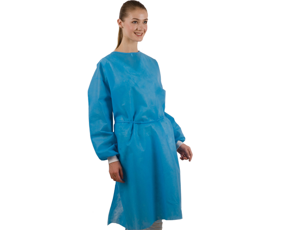 Dochem Захисні халати медичні одноразові, 40 г/м2, сині, розмір L, 10 шт.