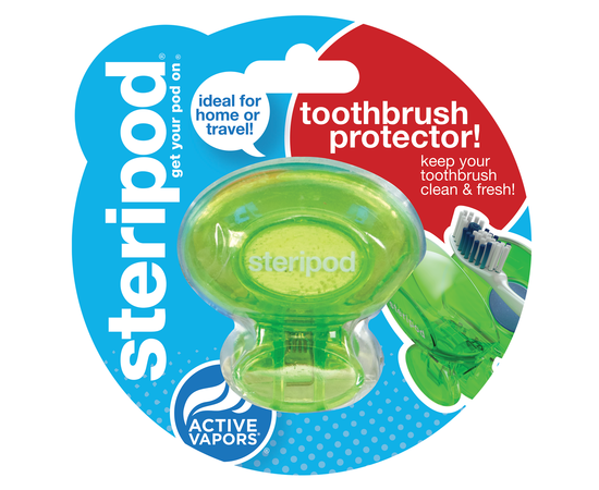 УЦІНКА! Steripod Антибактеріальний чохол для зубної щітки, зелена заздрість (в упаковці 1 шт.) (Zip lock упаковка)