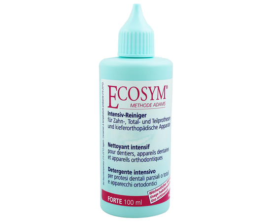 ECOSYM FORTE Интенсивное средство концентрат для еженедельной очистки зубных протезов и ортодонтических аппаратов, 100 мл