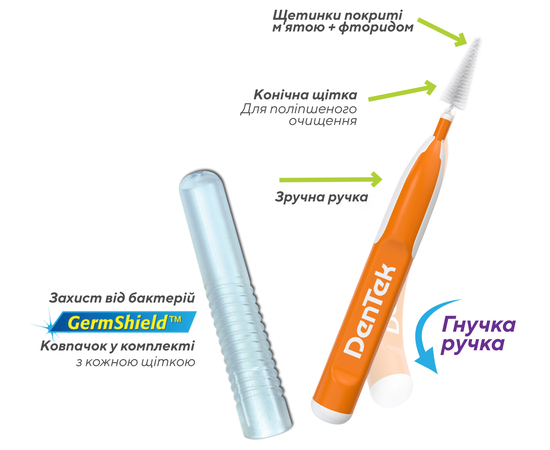 DenTek Зручне очищення Міжзубні щітки для стандартних проміжків, 10 шт., зображення 5