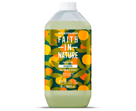 Faith in Nature Натуральний шампунь з грейпфрутом та апельсином, 5 л