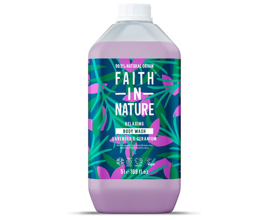 Faith in Nature Натуральный гель для душу з лавандою та геранню, 5 л