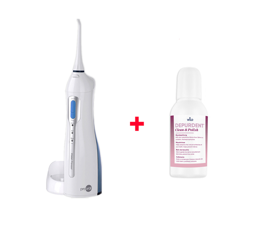 prooral 5013 Портативний іригатор для порожнини рота + DEPURDENT Очищення та полірування Ополіскувач для порожнини рота в подарунок