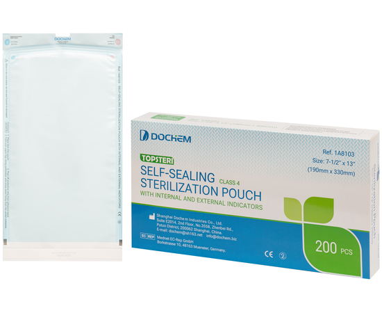 Dochem TOPSTERI Самоклеящиеся стерилизационные пакеты, 190 x 330 мм, 200 шт.