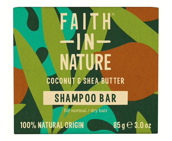 Faith in Nature Натуральный твердый шампунь с кокосом и ши, 85 г
