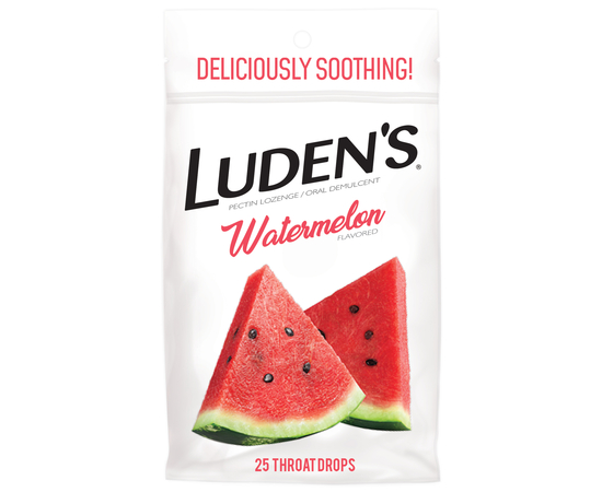 Luden’s Льодяники з пектином, заспокійливі для горла та ротової порожнини, кавун, 25 шт.