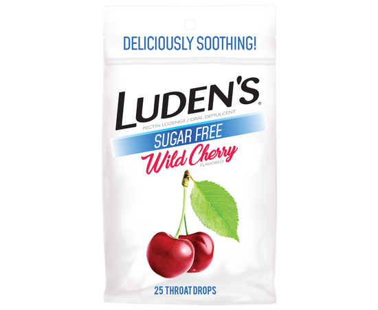 Luden’s Льодяники з пектином, заспокійливі для горла та ротової порожнини, дика вишня, без цукру, 25 шт.
