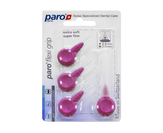 paro® flexi grip Міжзубні щітки, супер-тонкі, екстрам'які, Ø 2.0 мм, 4 шт.