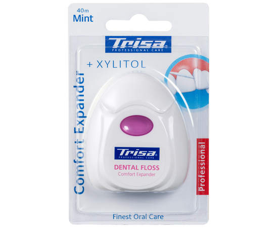 TRISA Comfort Expander Зубний флос, що розширюється, з м'ятою та ксилітом, 40 м