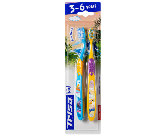 TRISA Kid Детская зубная щетка, 3-6 лет, мягкая, 2 шт., изображение 2