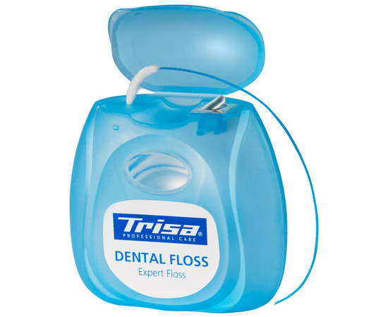 TRISA Expert Floss Зубний флос для брекетів, мостів, імплантатів і широких міжзубних проміжків, з м'ятою, 30 м, зображення 2