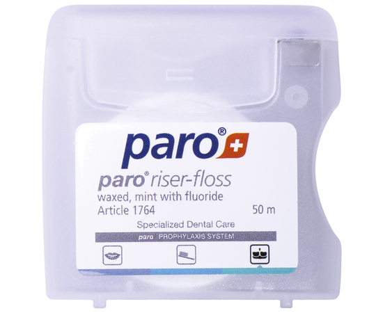 paro® RISER-FLOSS Зубная нить, вощенная, с мятой и фтором, 50 м