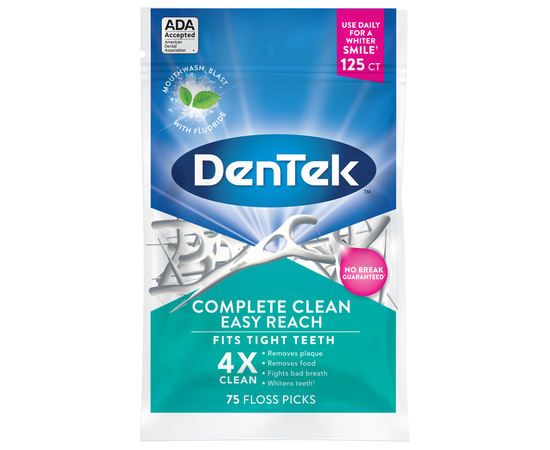 DenTek Комплексное очищение Задние зубы Флосс-зубочистки, 125 шт.