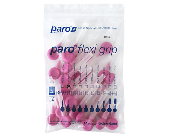 paro® flexi grip Межзубные щетки, супер-тонкие, экстра-мягкие, Ø 2.0 мм, 30 шт.