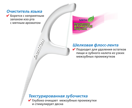 DenTek Комфортное очищение Флосс-зубочистки, 3 шт., изображение 2