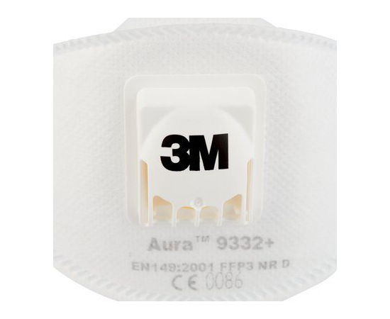 3M Aura 9332+ Респиратор, защита уровня FFP3, с клапаном, 1 шт., изображение 2